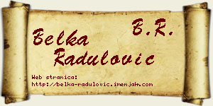 Belka Radulović vizit kartica